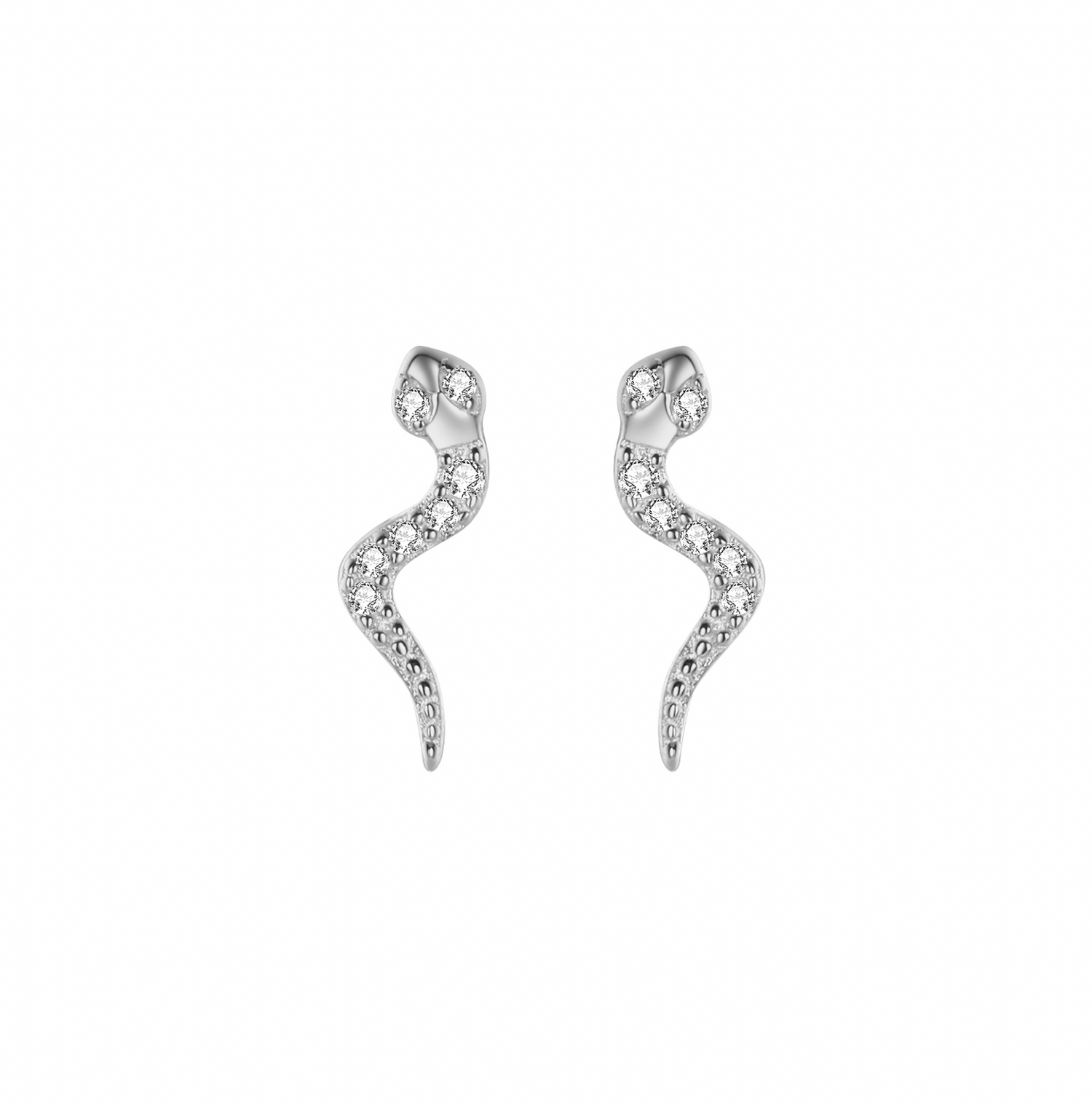 Little Diamond Snake Earring-Goud/Zilver