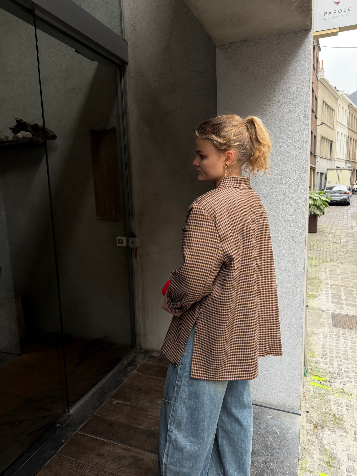 Julie Oversized Chequered Blazer