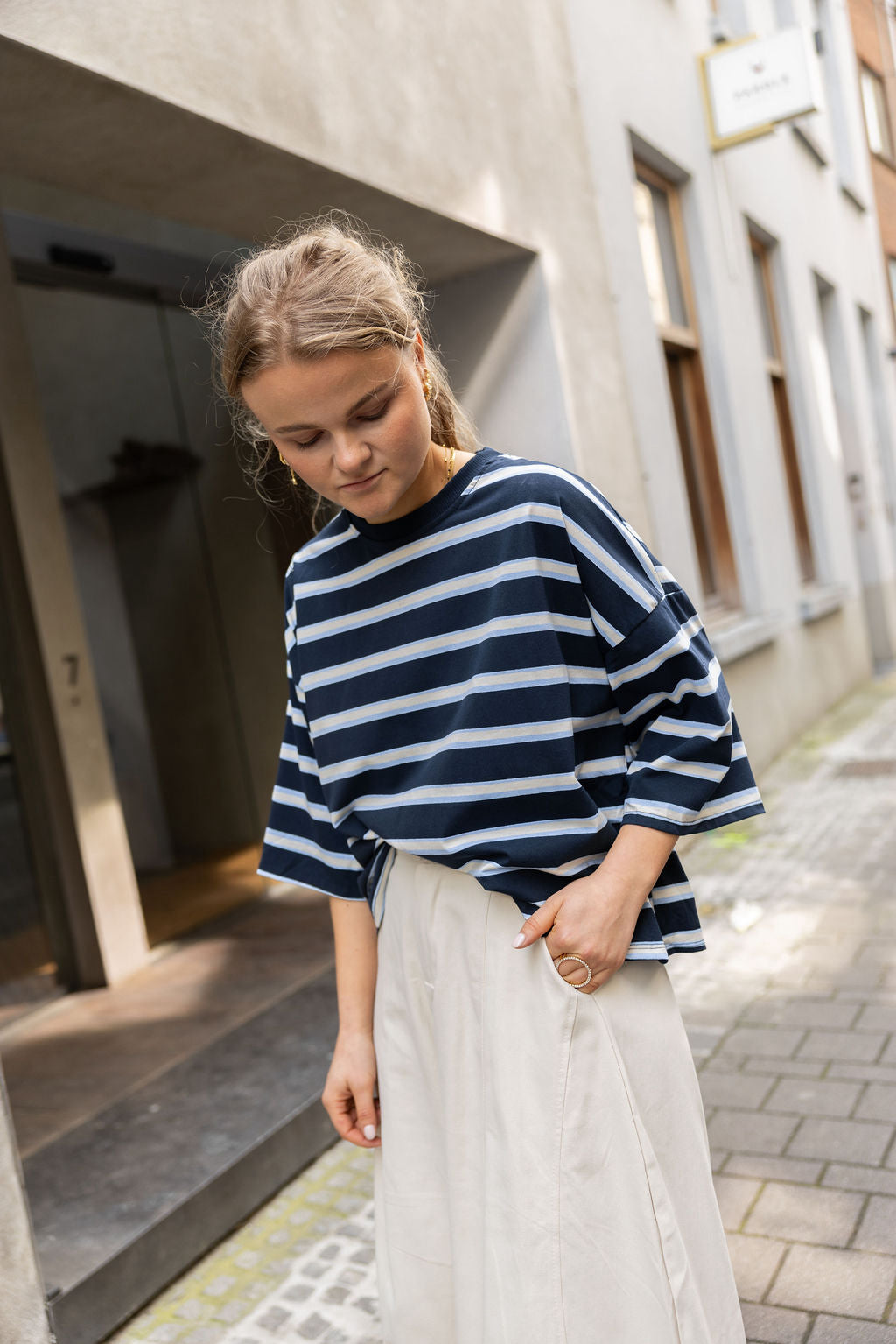 Ines Bow Top Blue