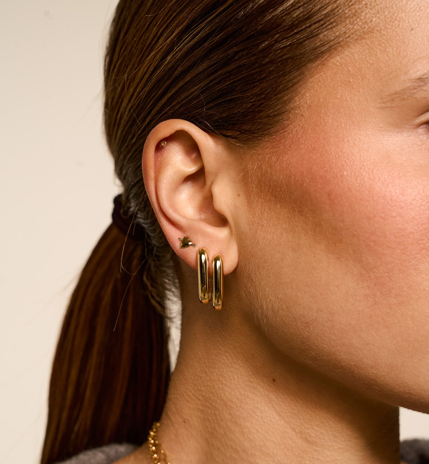 A&N Cleo Hoop Earrings-Goud/Zilver