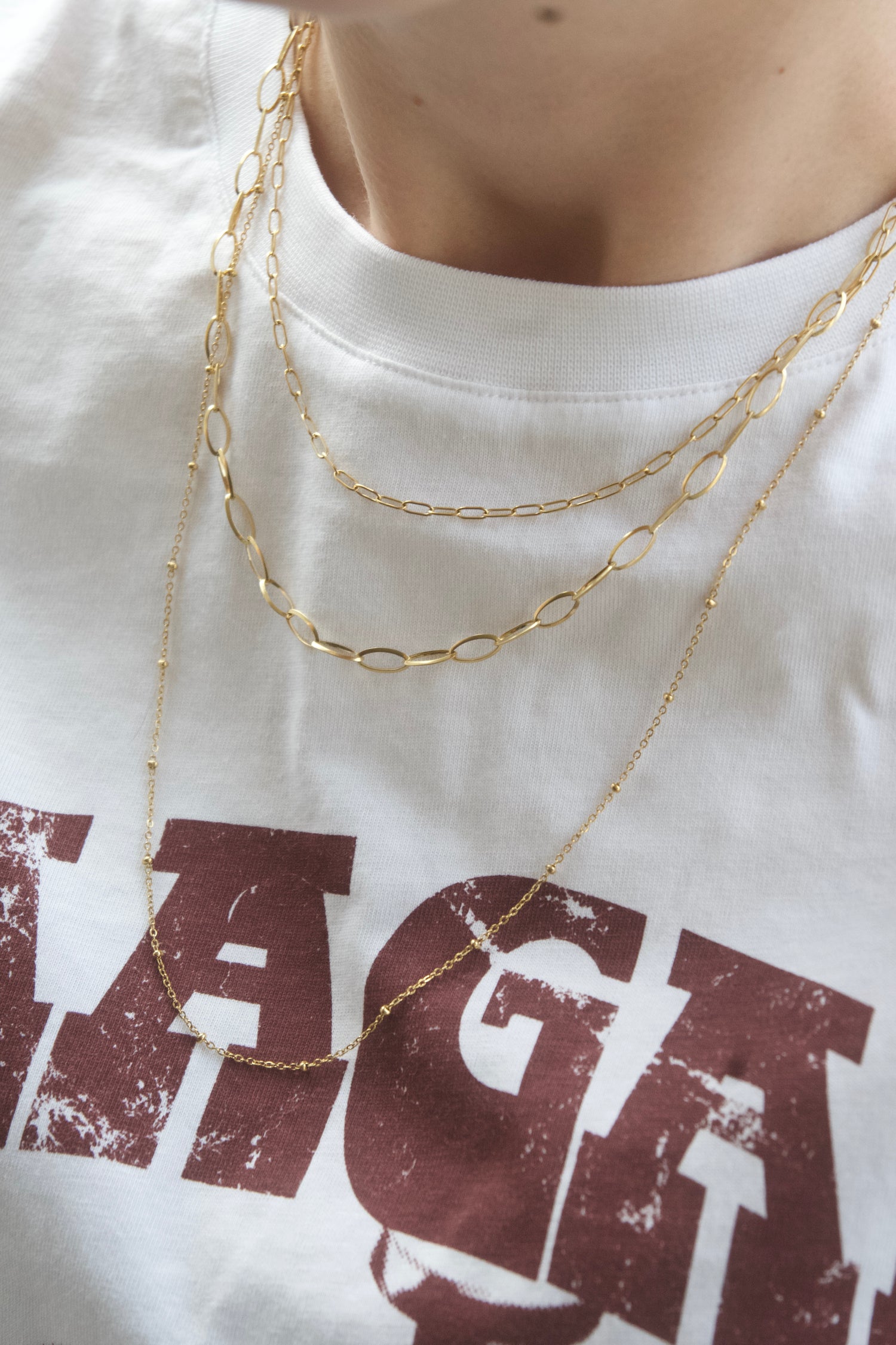 Tripple Golden Chain Necklace