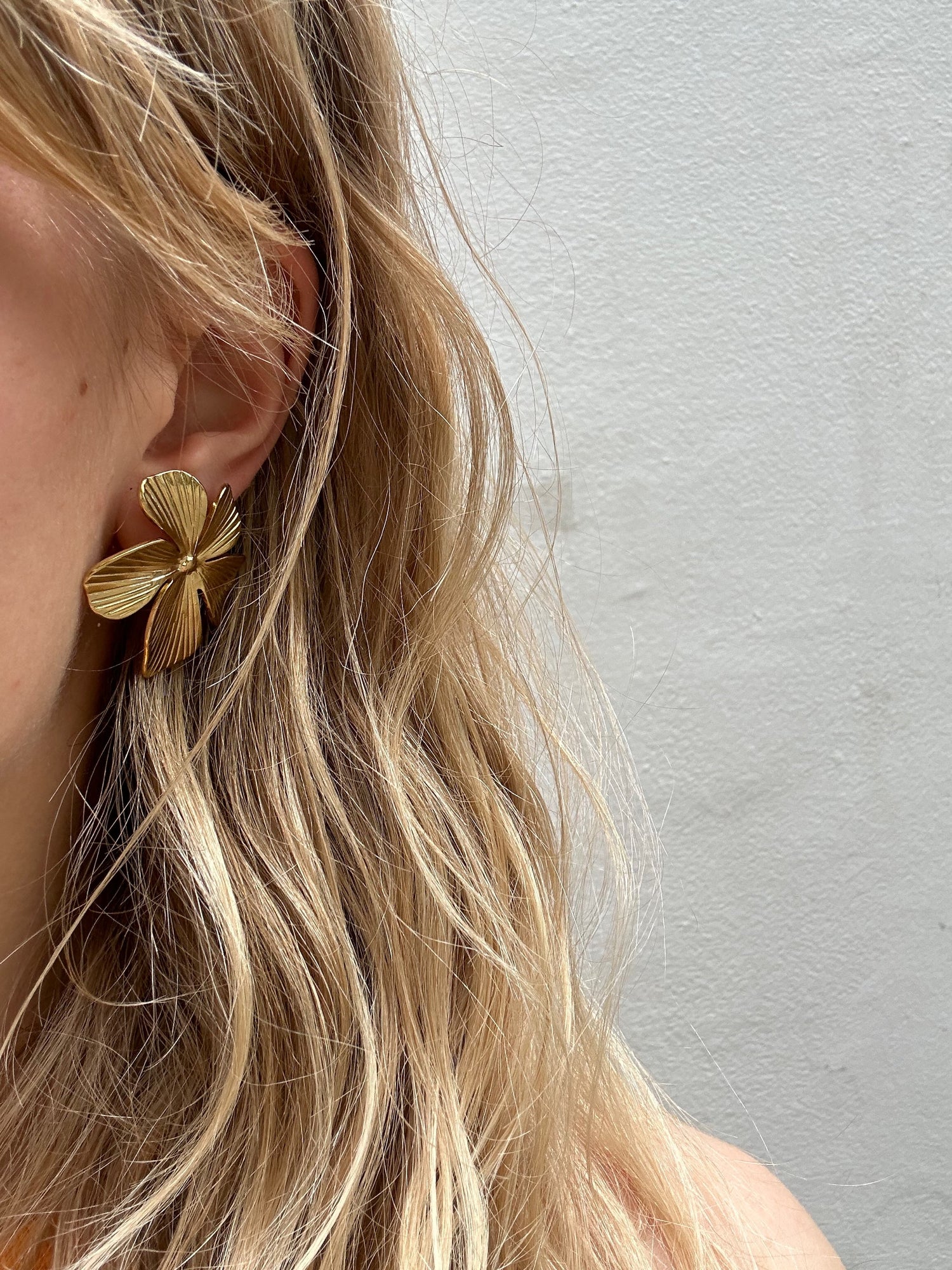 Big Flower Earrings-Goud/Zilver