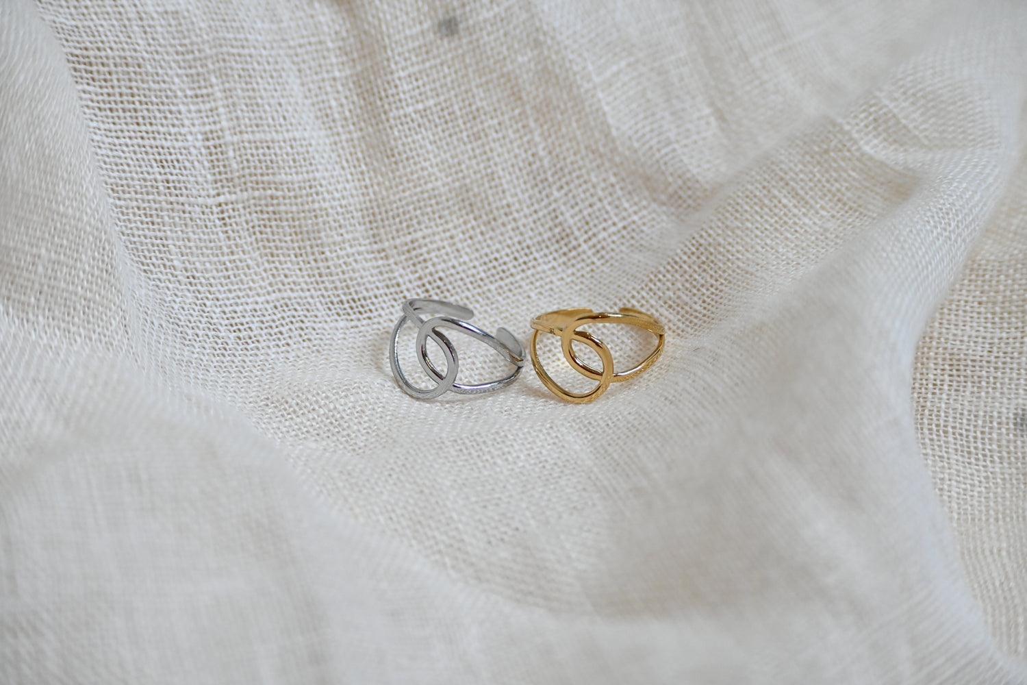 Small Double Circle Ring-Goud/zilver