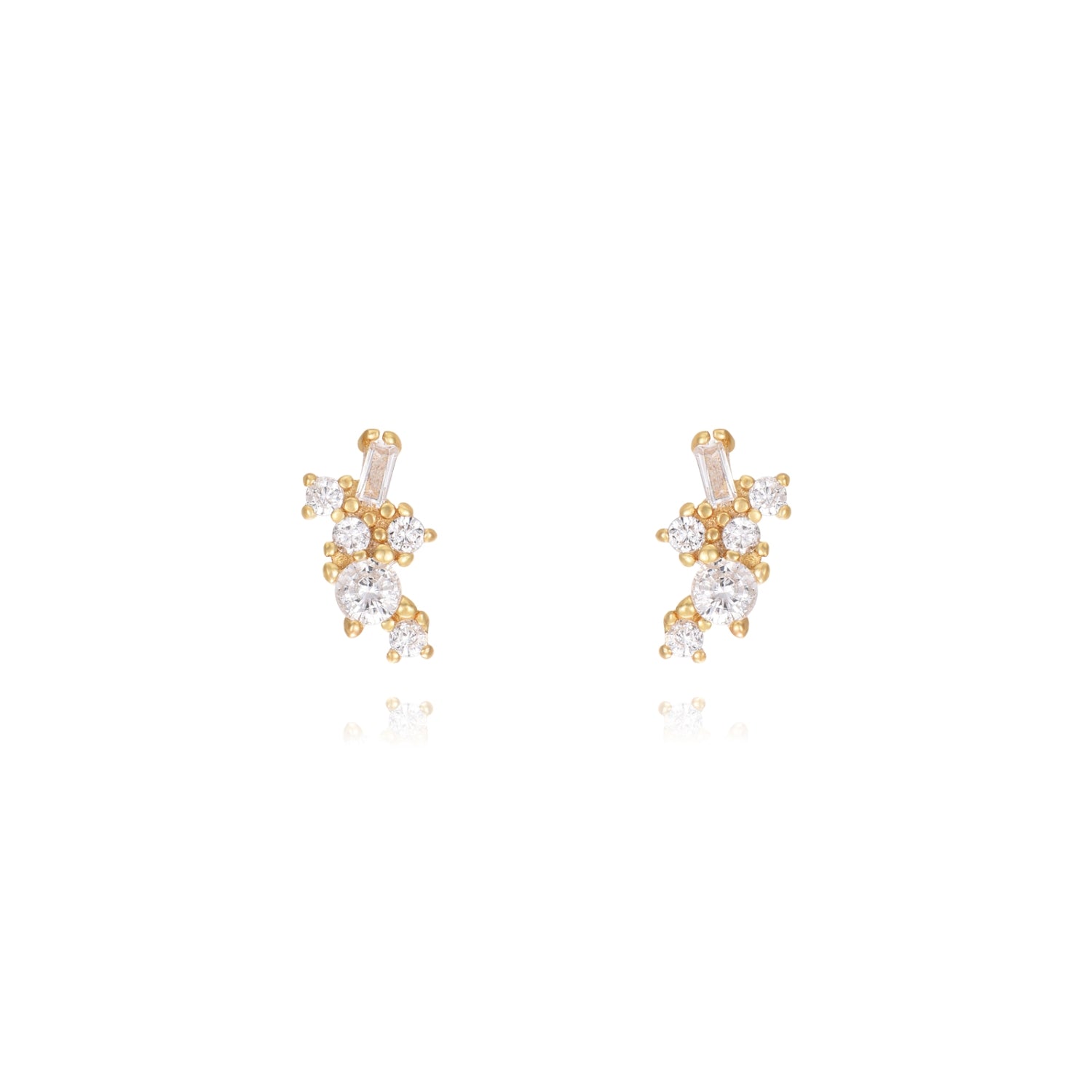Little Golden Diamond Stone Earring-Goud/Zilver