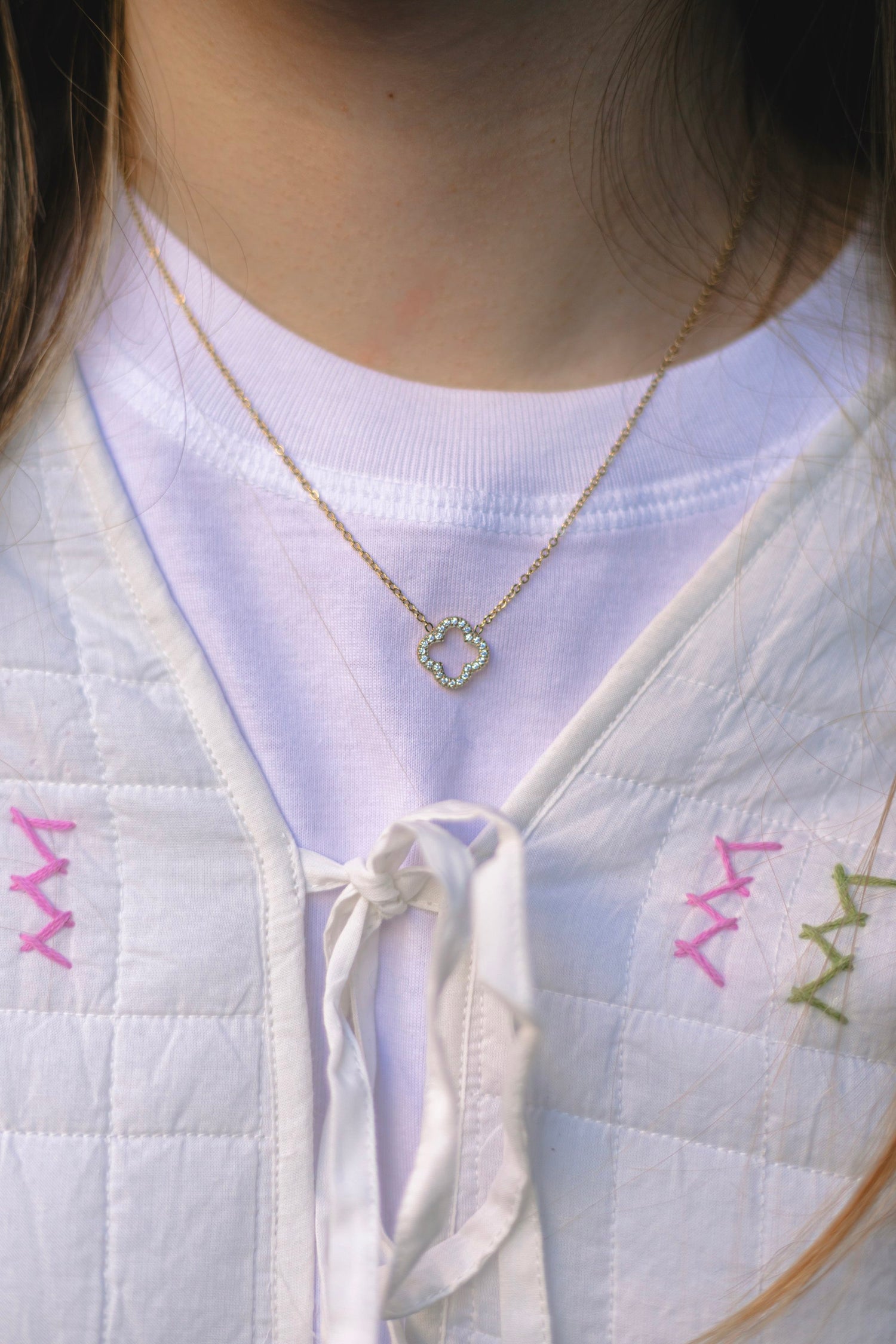 Yana Little Clover Necklace-Goud/Zilver