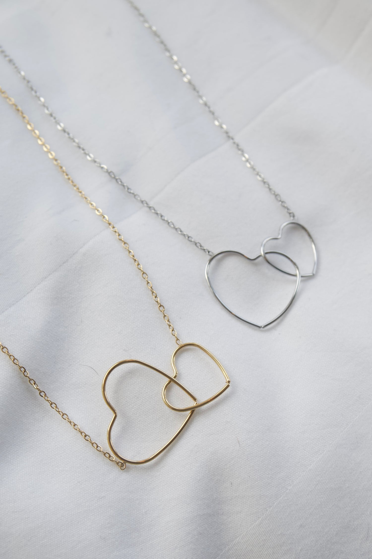 Little Double Hearts Necklace-Goud/Zilver