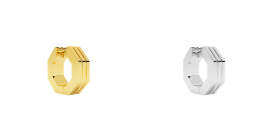 BA Edge Small Stripe Earring-Goud/Zilver