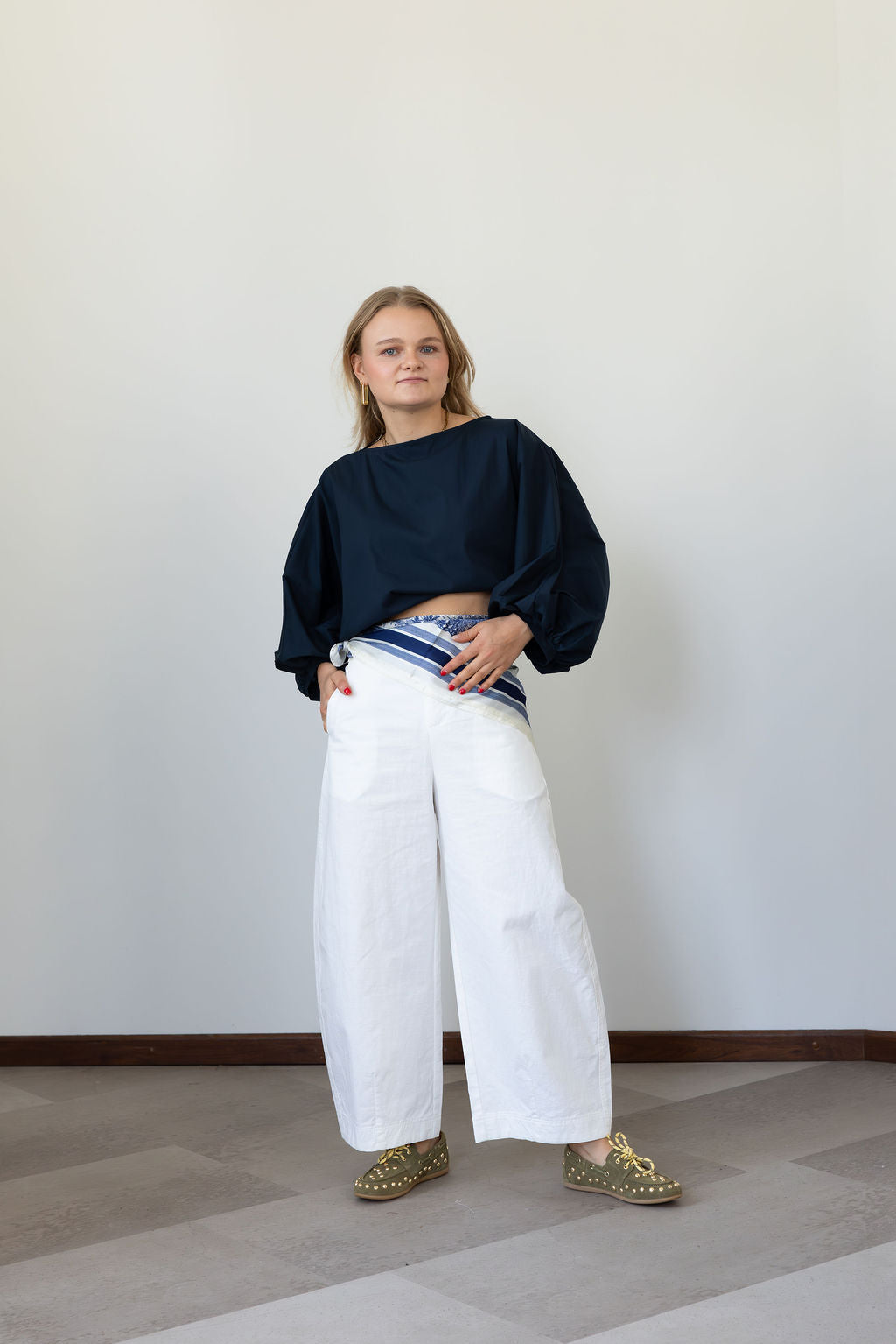 Ally Barrel Pantalon White