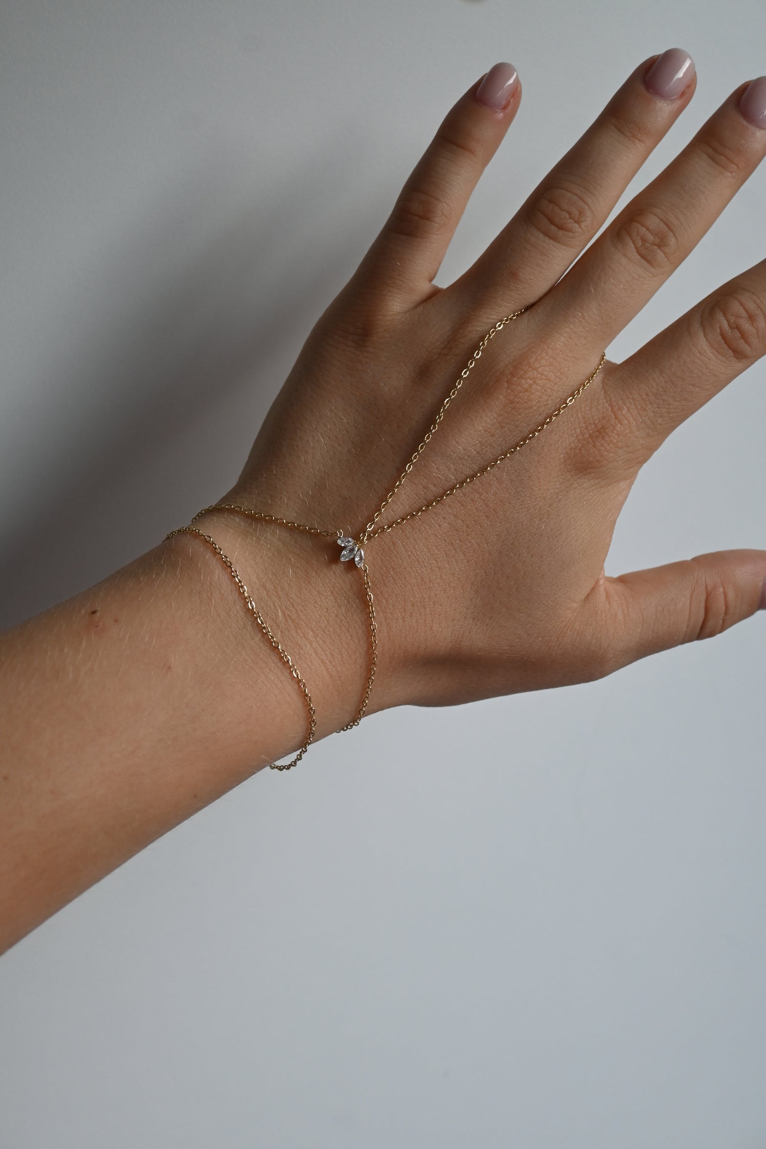 Lotus Flower Handchain-Goud/Zilver
