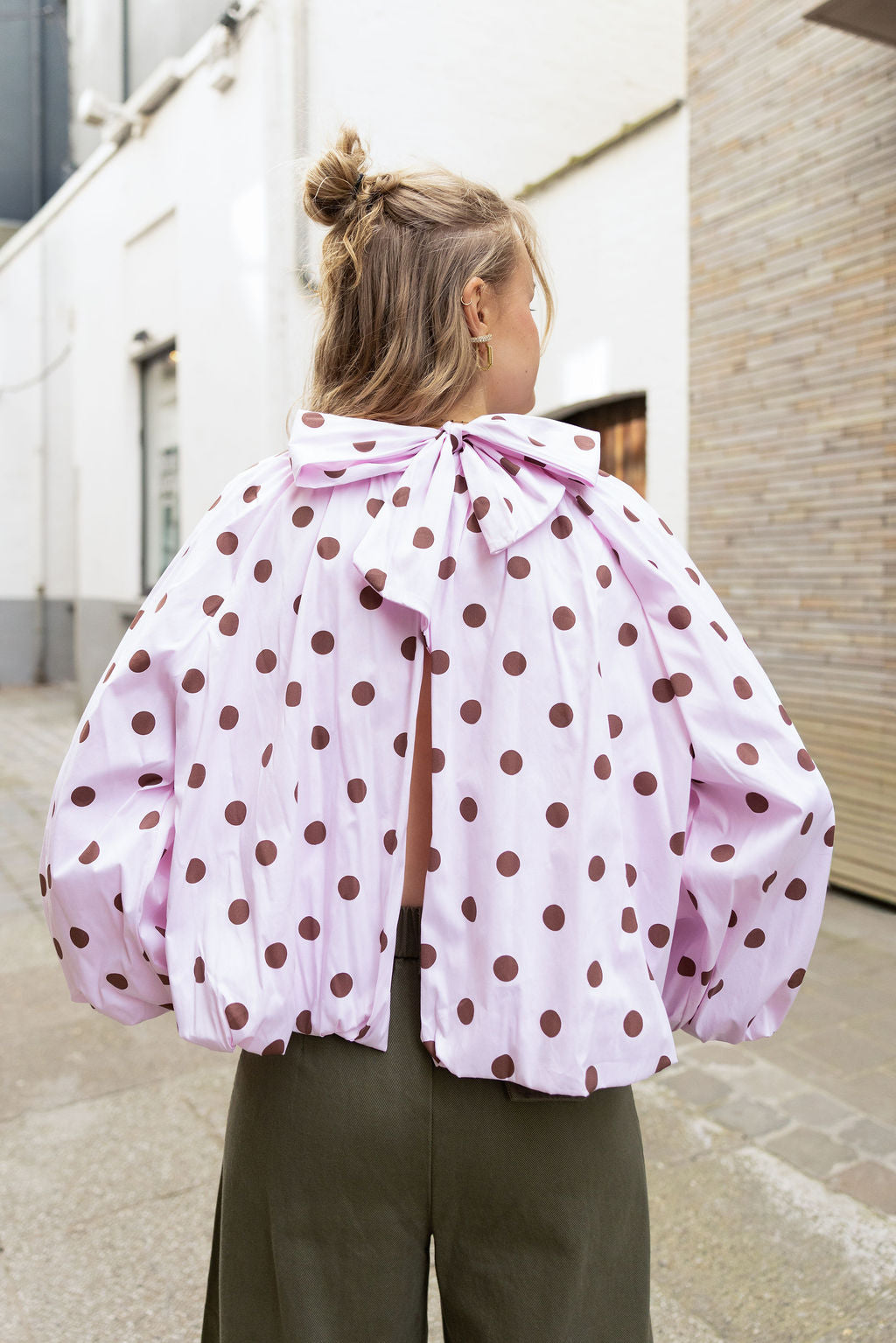 Elise Polka Dott Blouse Pink