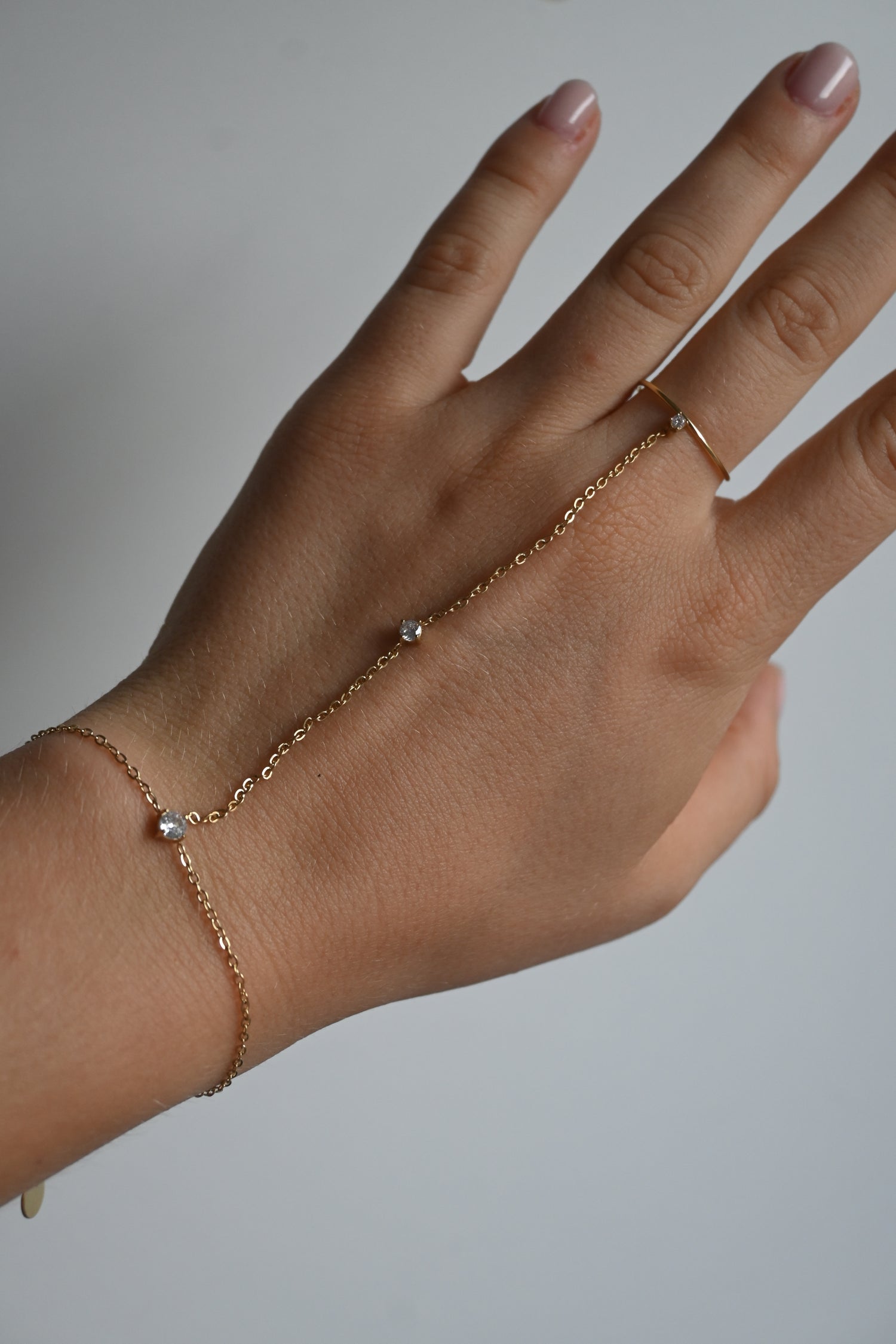 Double Diamond Handchain-Goud/Zilver