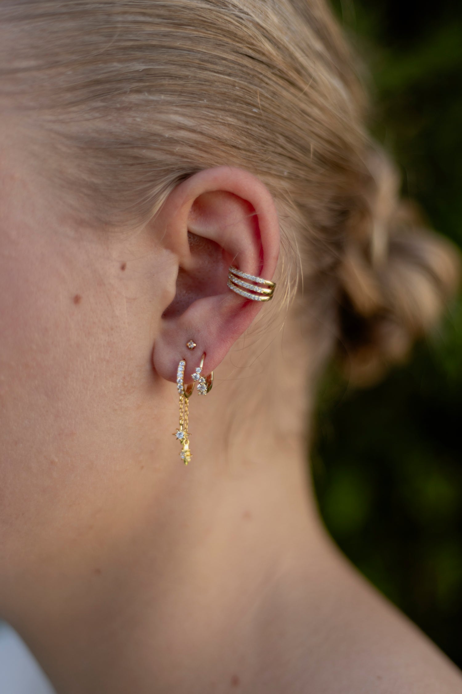 Double Diamond Star Earring
