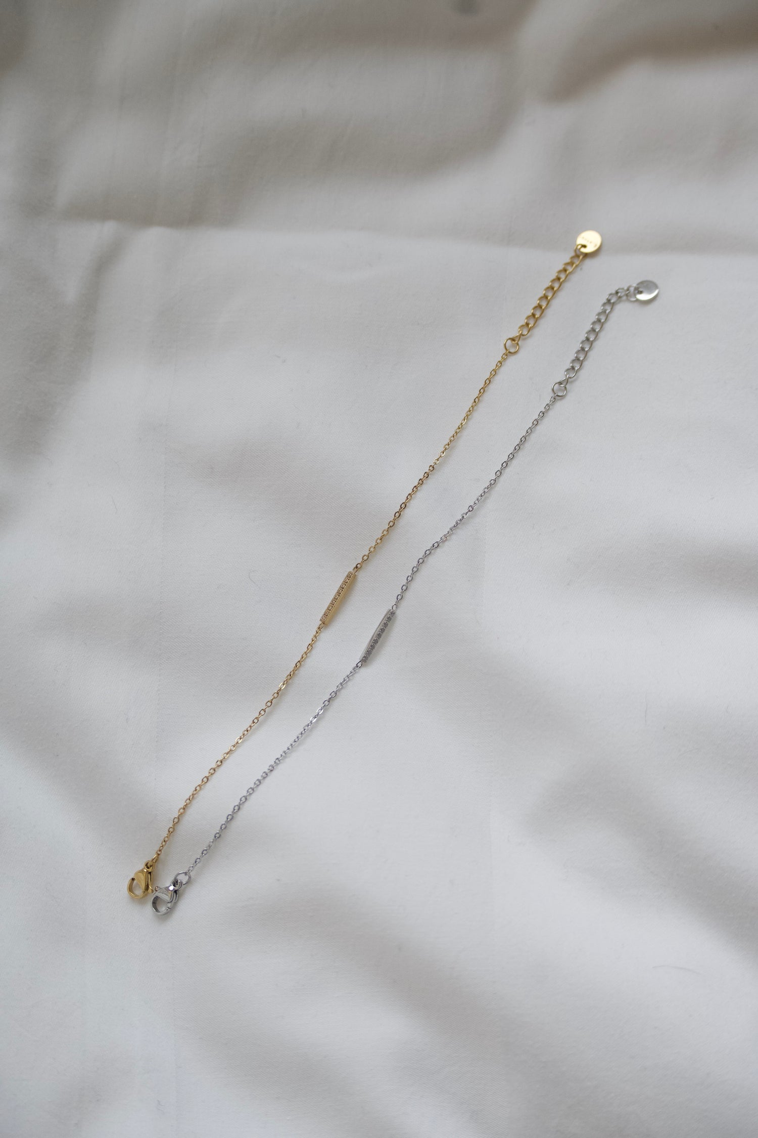 Diamond Bar Bracelet-Goud/Zilver
