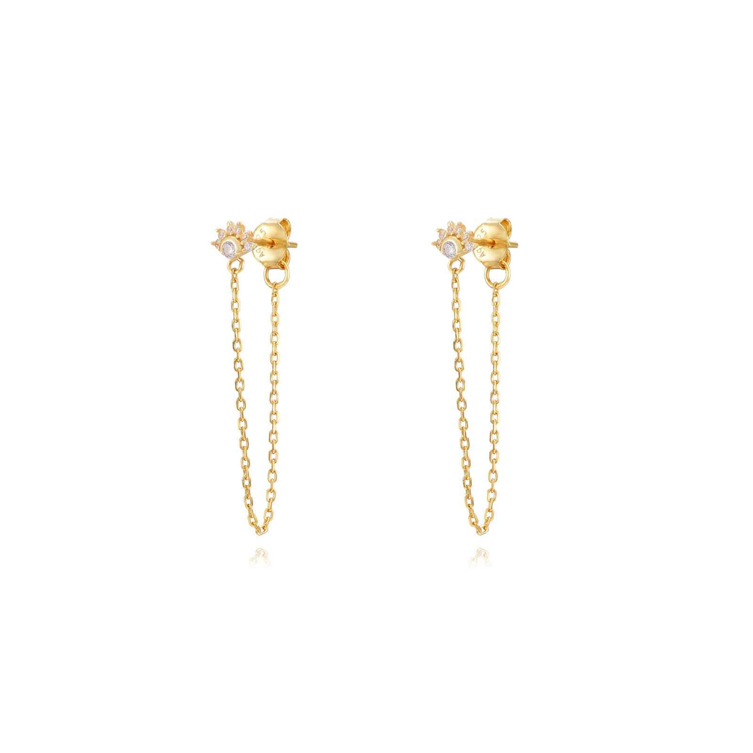 Flower Chain Earring-Goud/Zilver/Groen/Roze