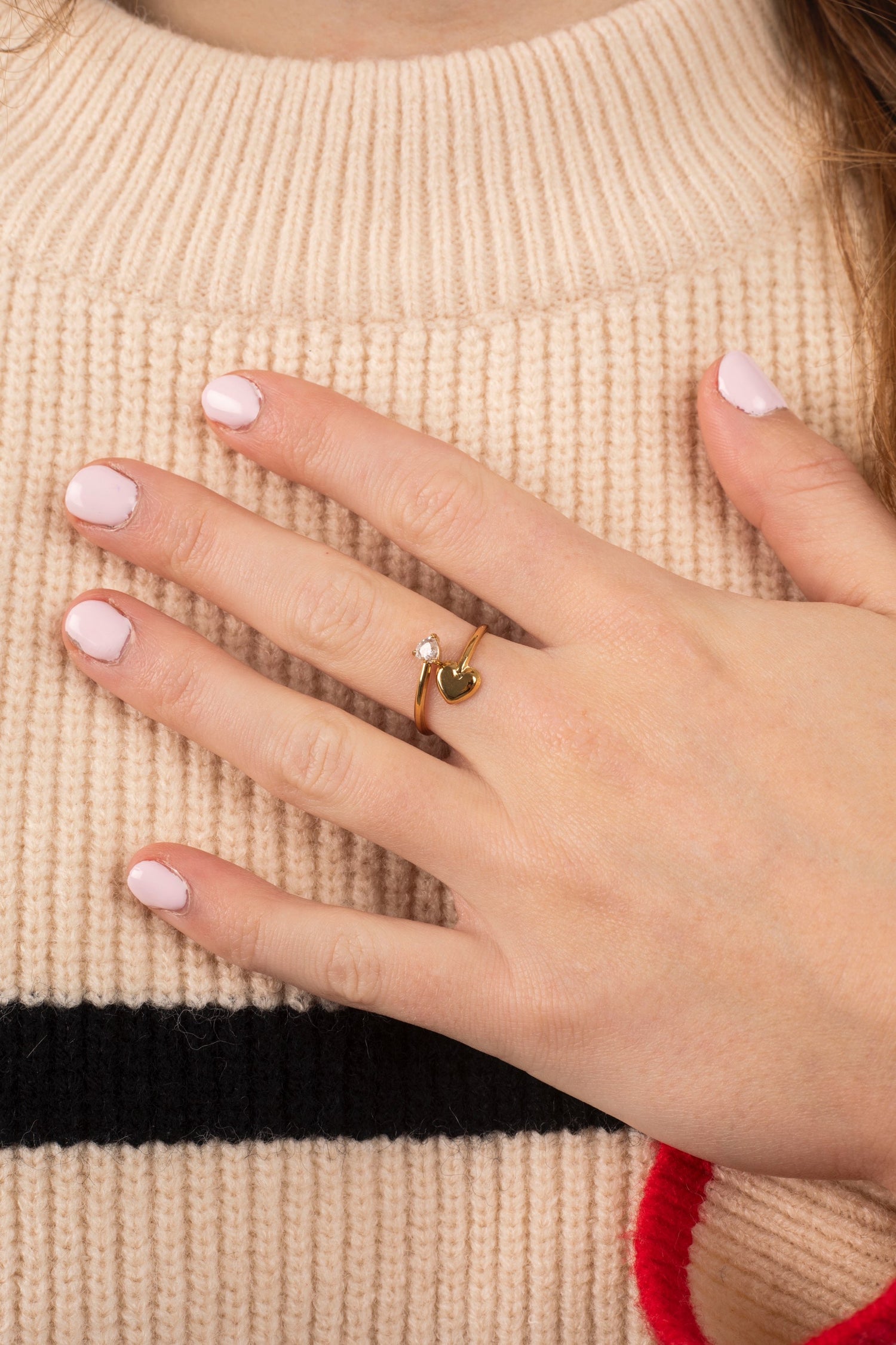 Double Heart Diamond Ring