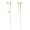 India Diamond Chain Earring-Goud/Groen/Zilver