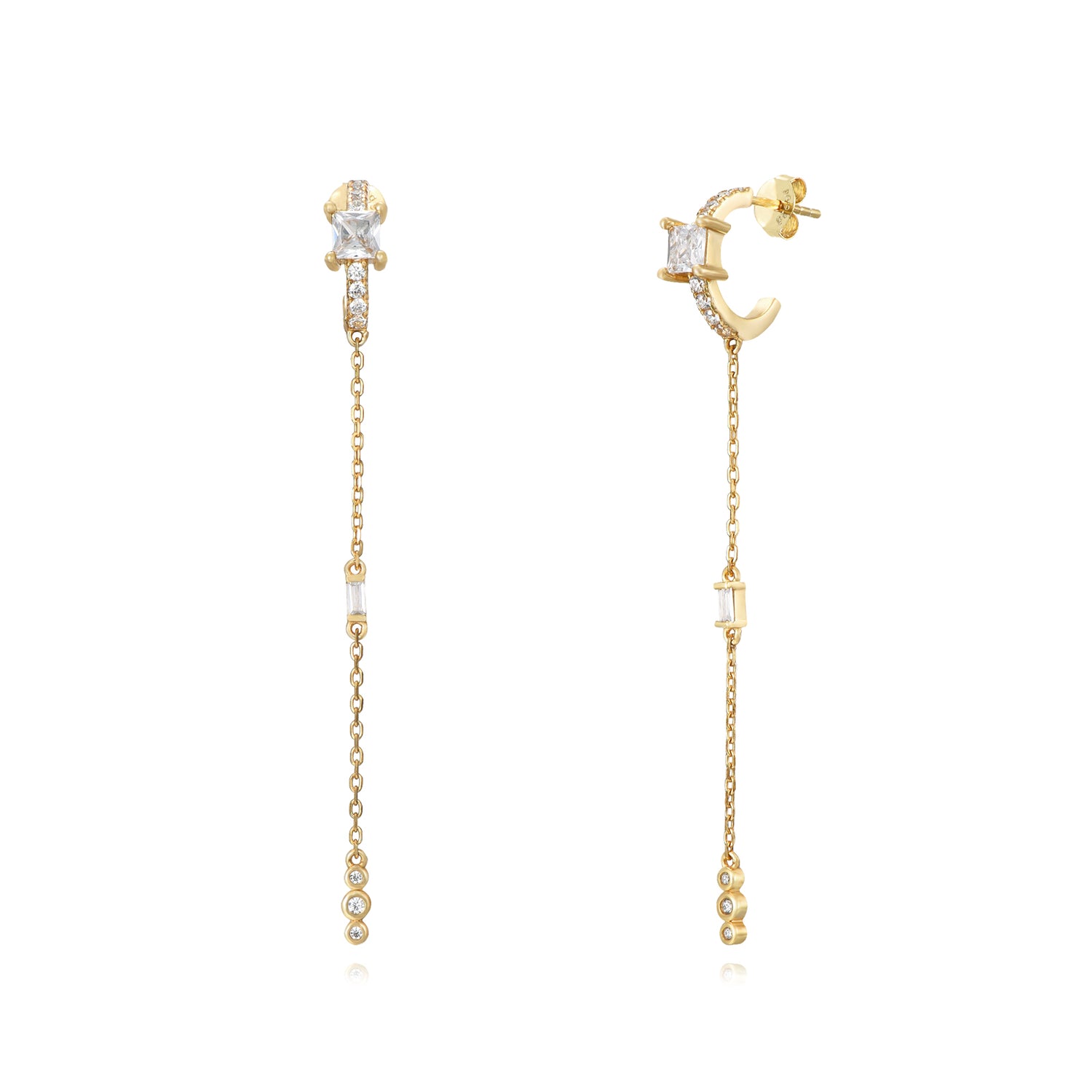 Hanne Semi Hoop Earrings-Goud/Zilver