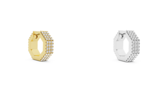 BA Edge Small Diamond Earring-Goud/Zilver