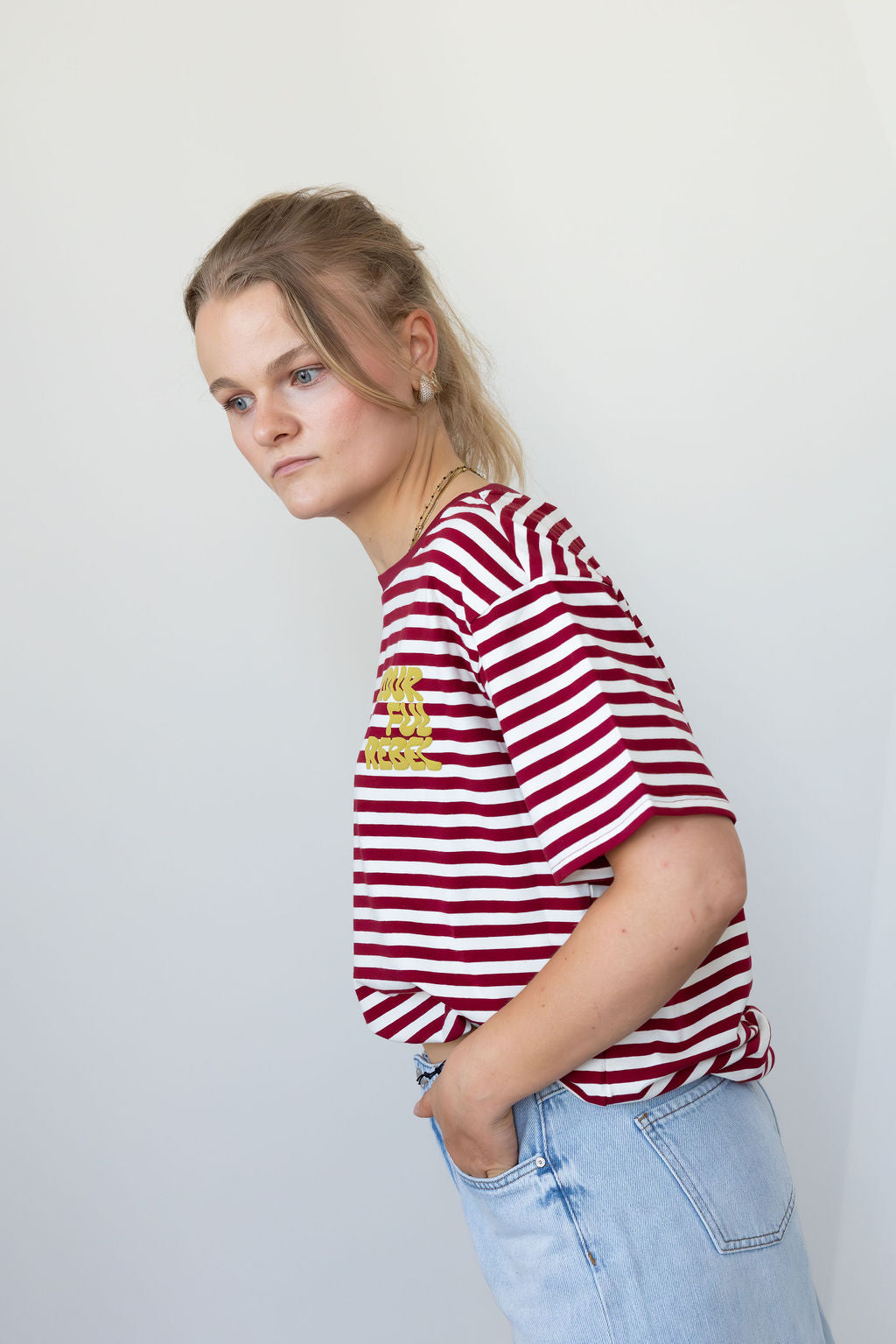 CR Puff Logo Stripe T-Shirt