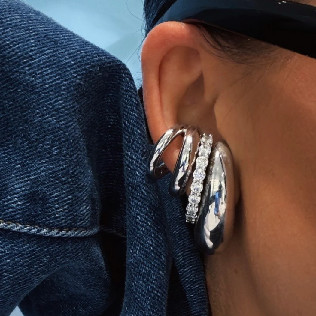 Iris Hug Zirconia Earstud-Goud/Zilver