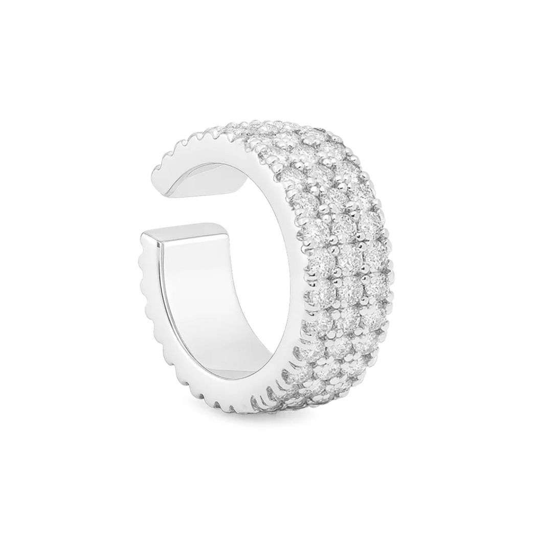 Flat Diamond Earcuff-Goud/Zilver