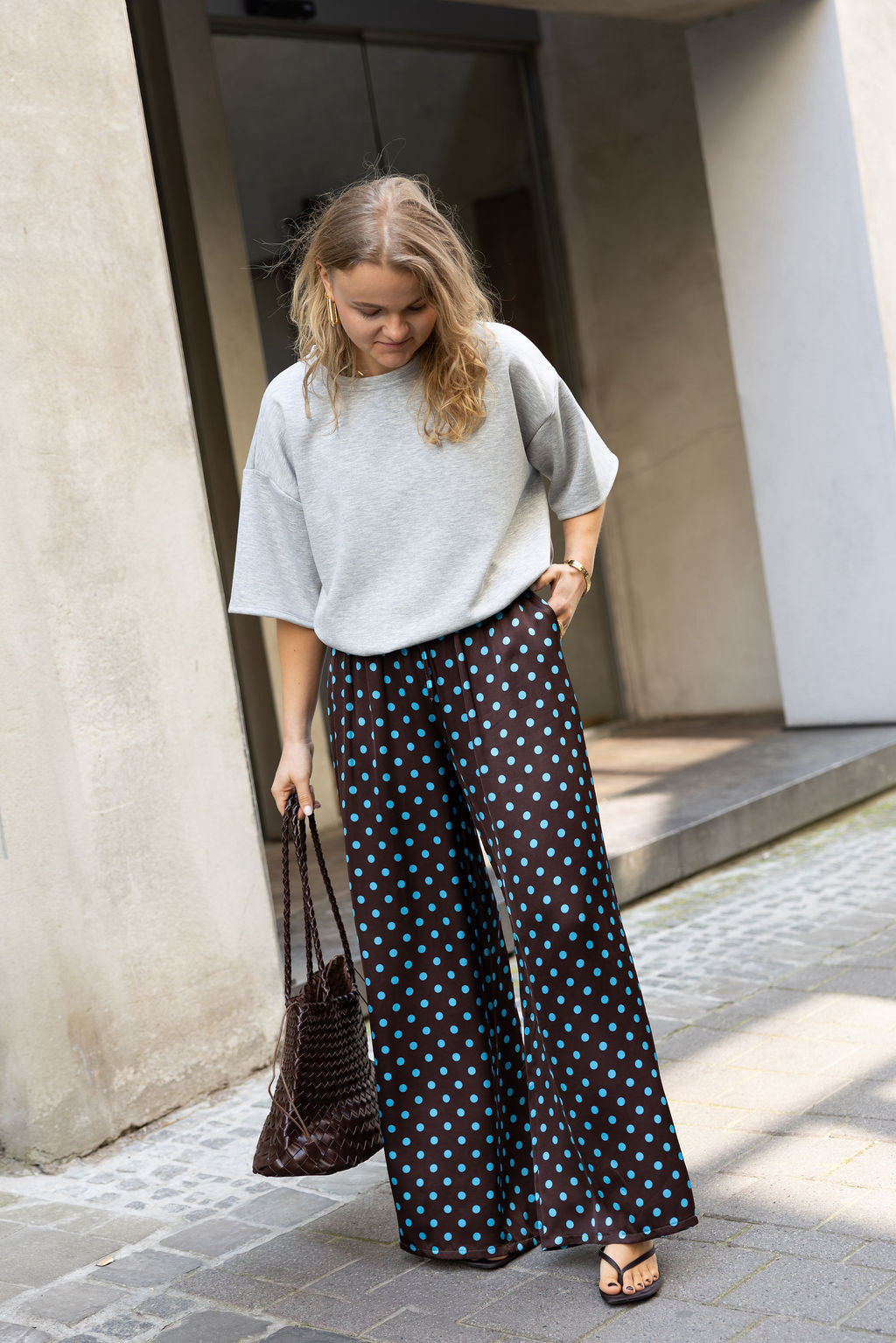Rosie Polka Dot Brown Pantalon