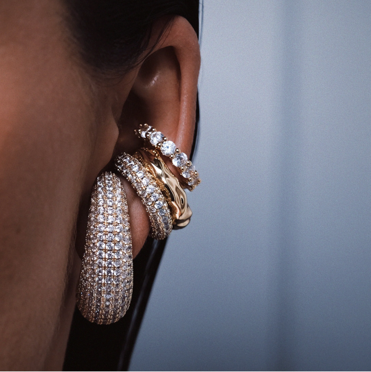 Bulb Diamond Earstud-Goud/Zilver