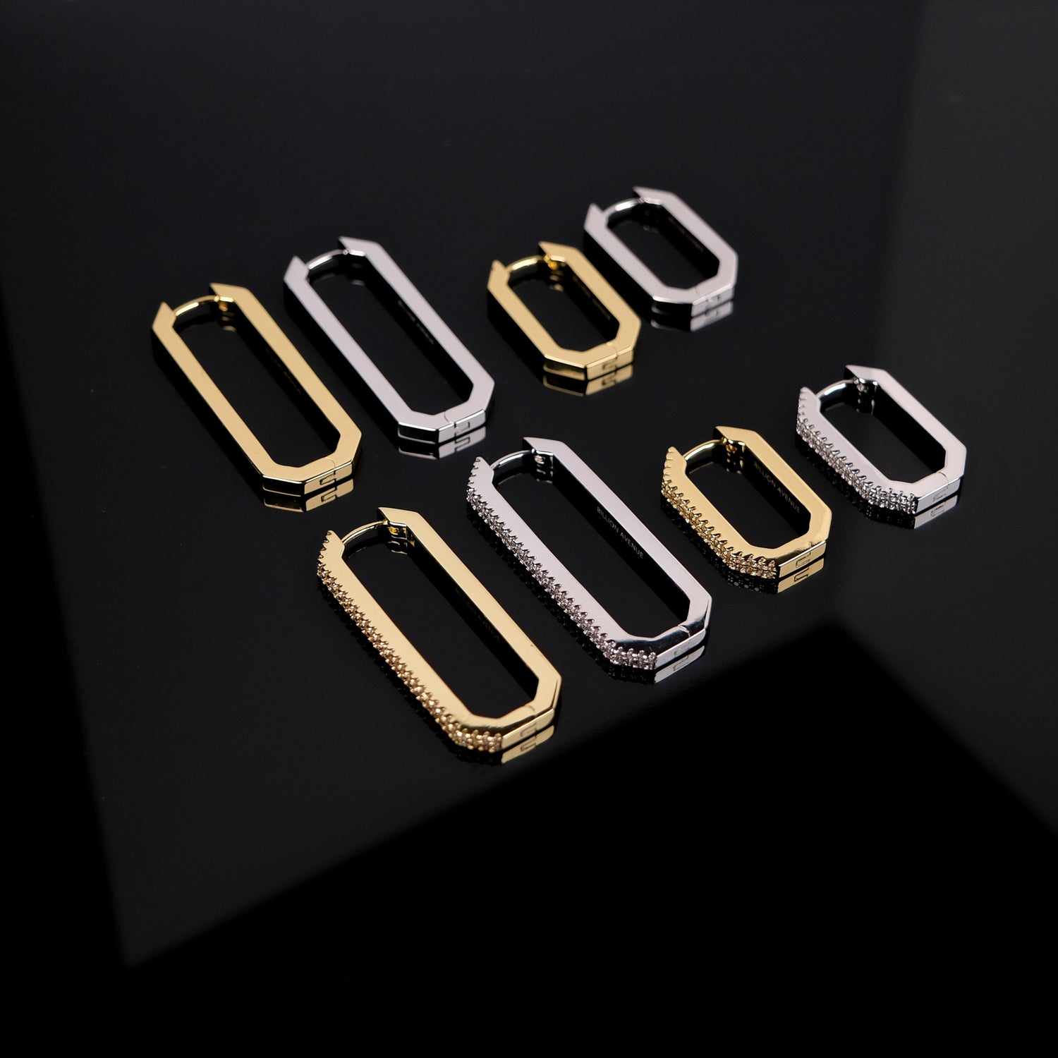 Octa Short Diamond Earring-Goud/Zilver