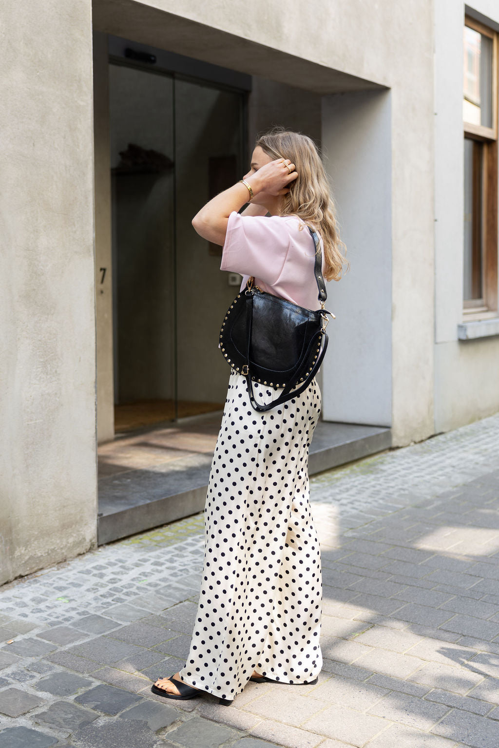 Milou Stud Handbag Black