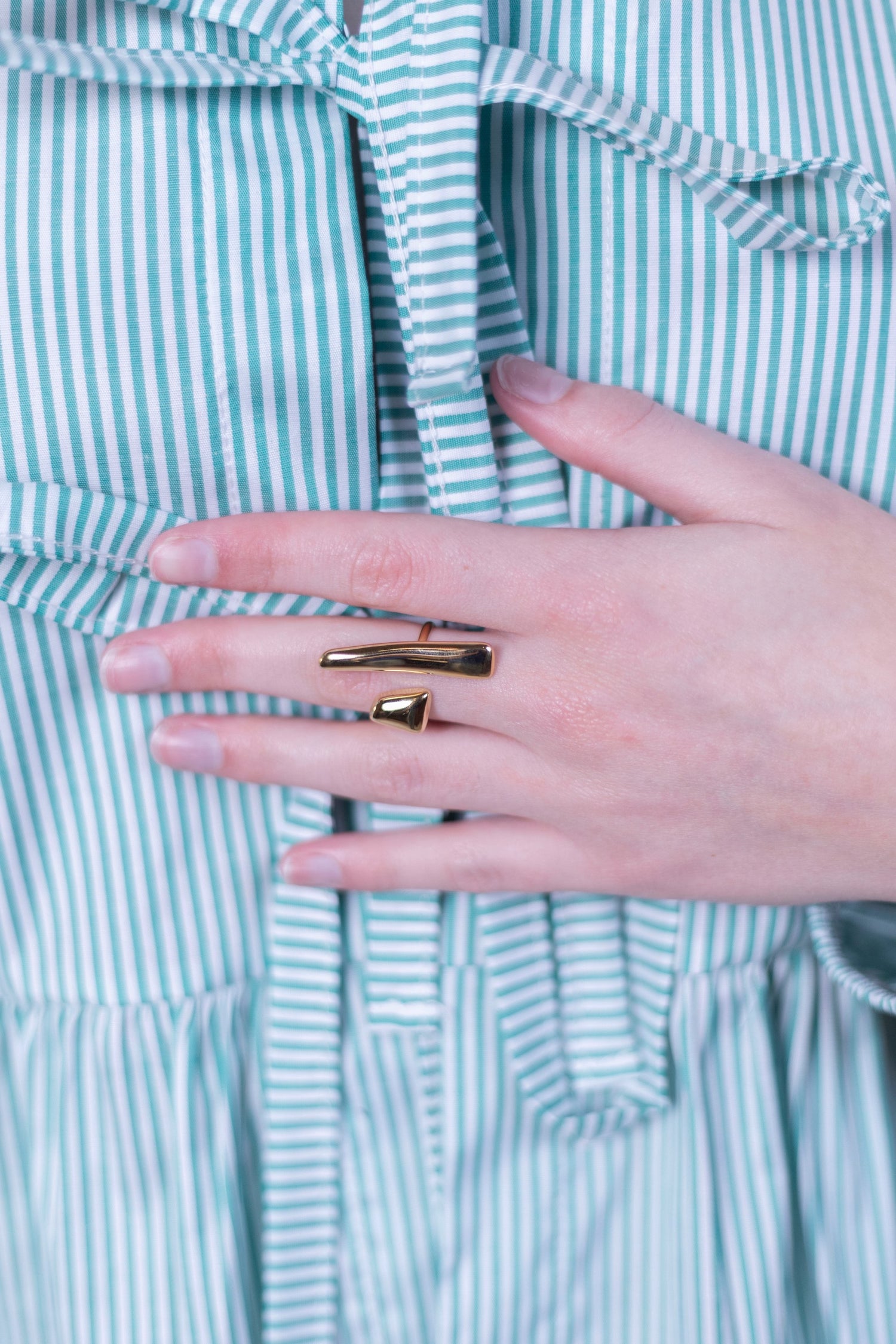 Kenza Asymmetric Ring-Goud/Zilver