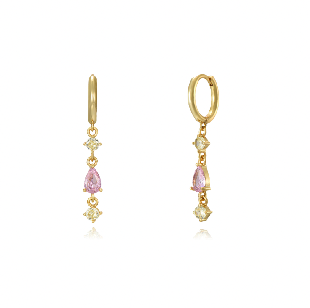 Pink Diamond Drop Earring