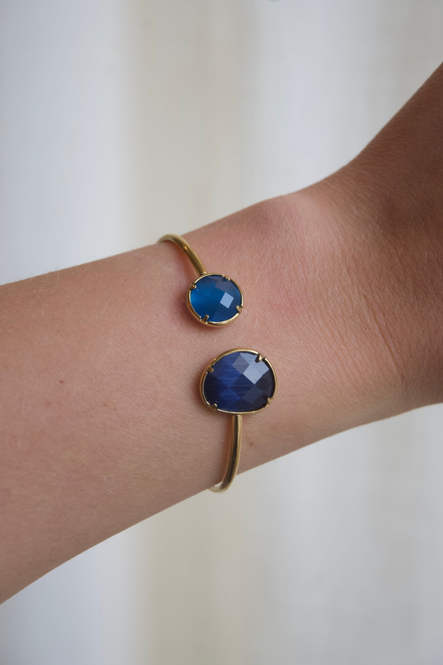 Isa Two Stones Bracelet-Blue