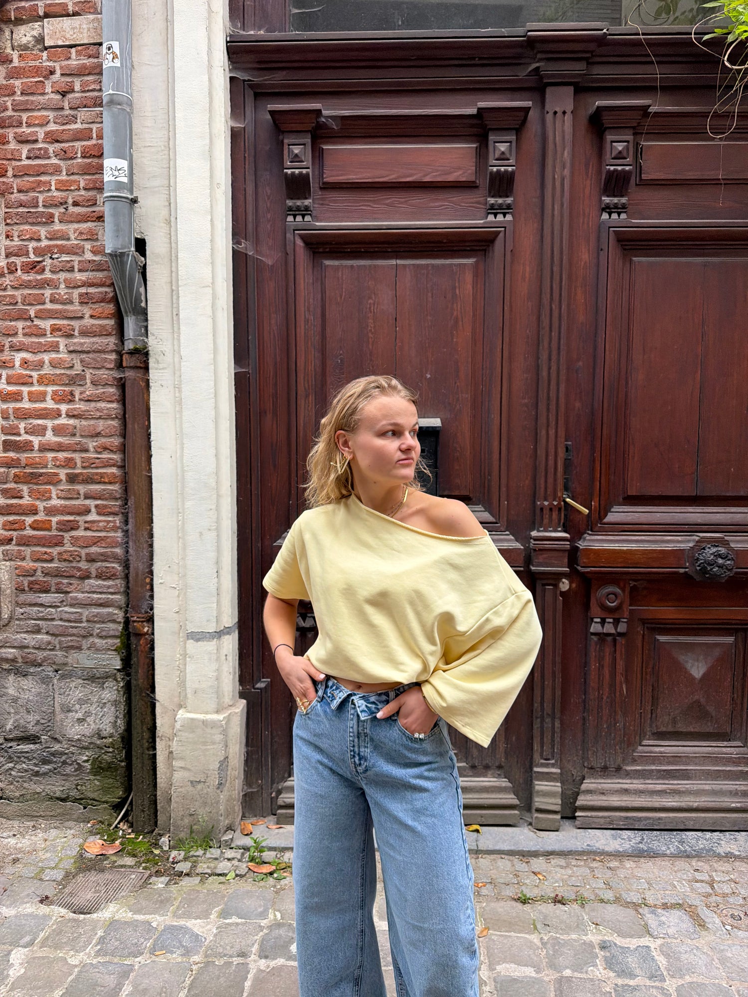 Zoey One Shoulder Top Butter Yellow