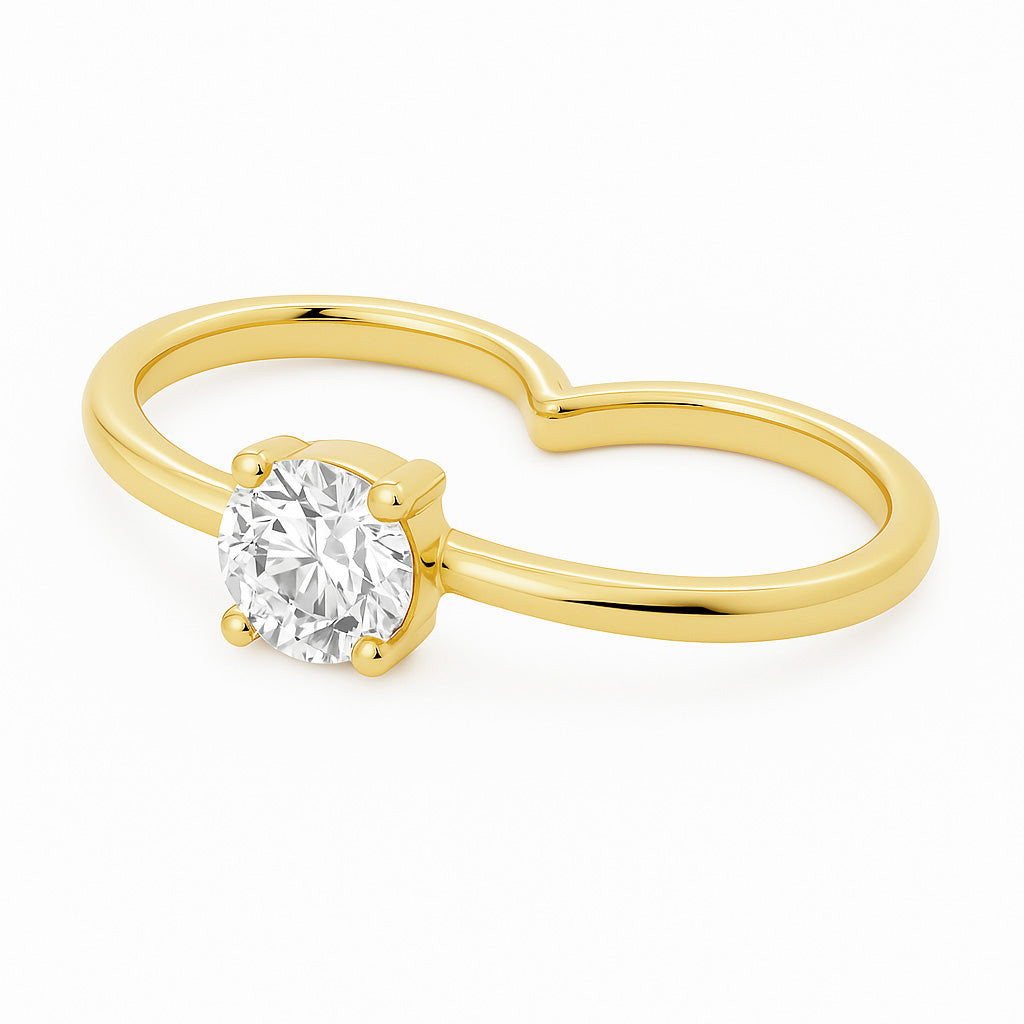 Gaya Solitaire Ring-Goud/Zilver