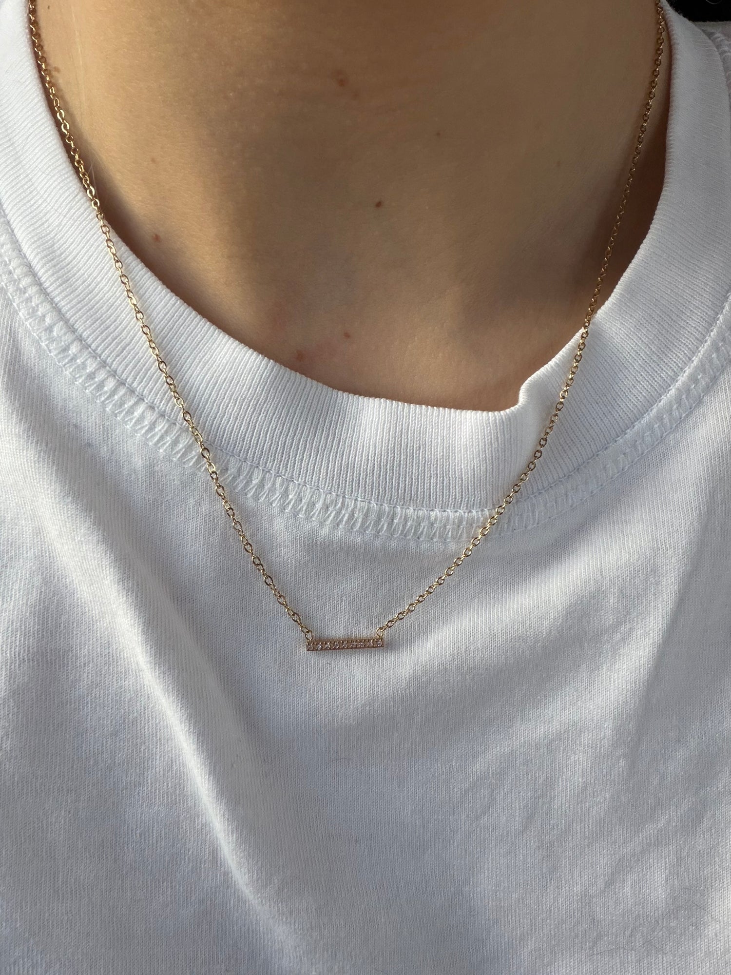 Fine Diamond Bar Necklace
