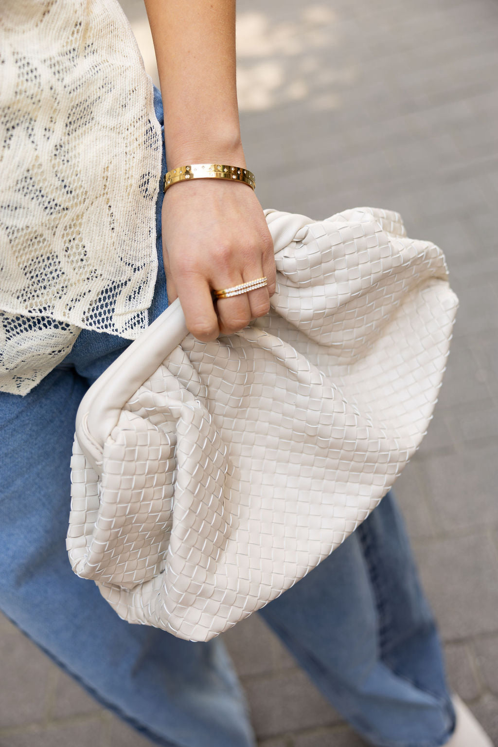 Ayla Woven Bag Beige