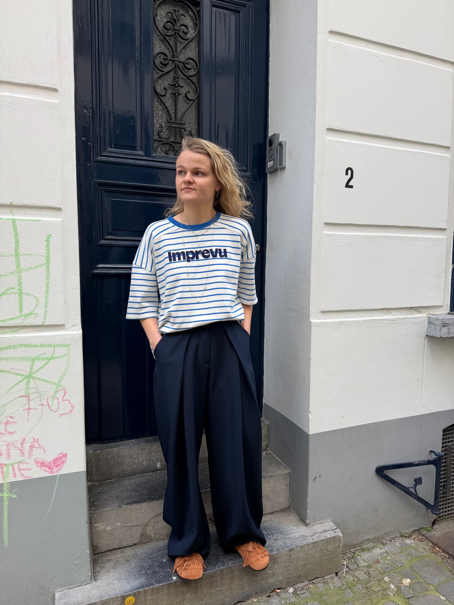 Ysaline Folded Pantalon Blue Marine