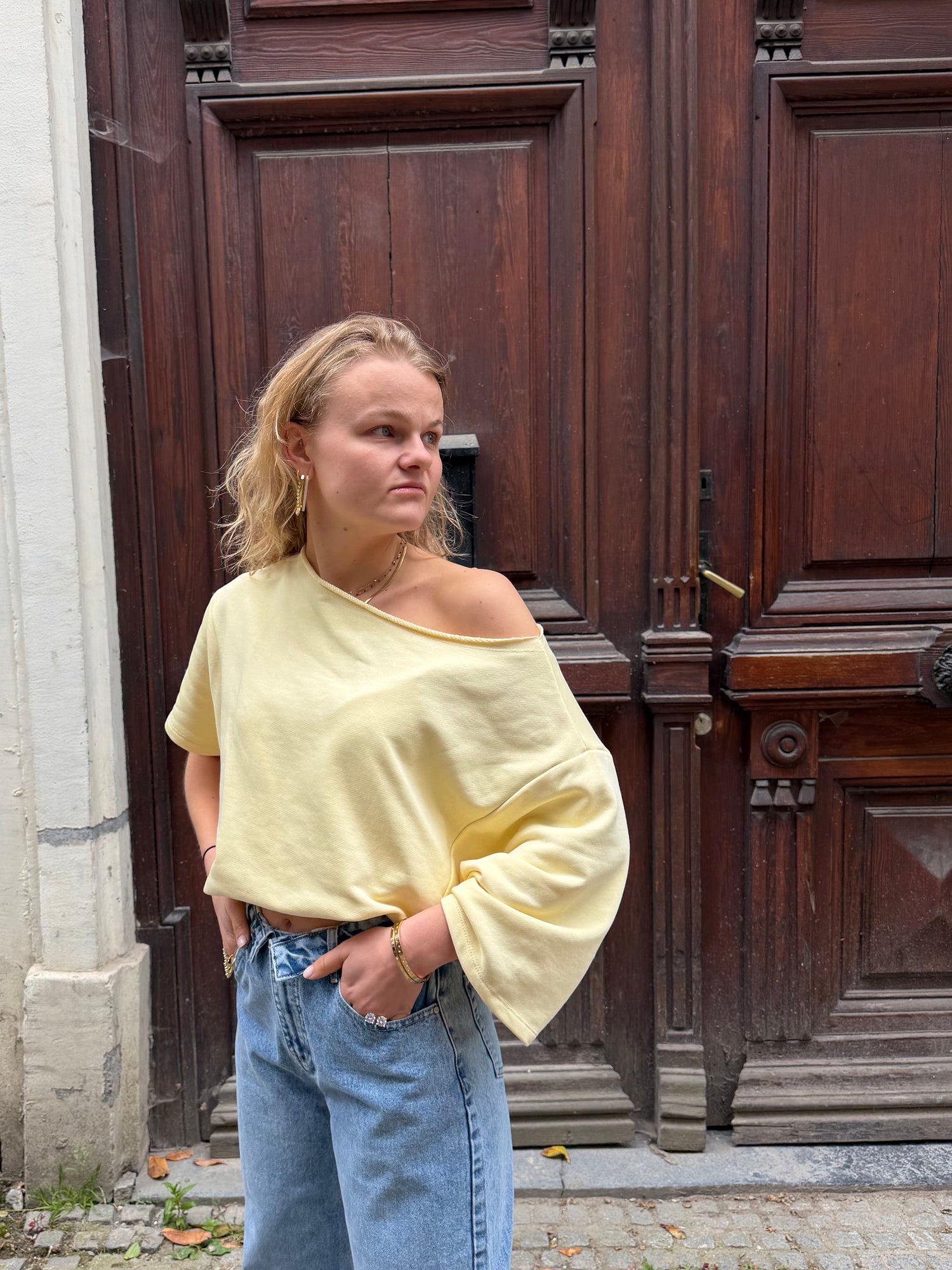 Zoey One Shoulder Top Butter Yellow