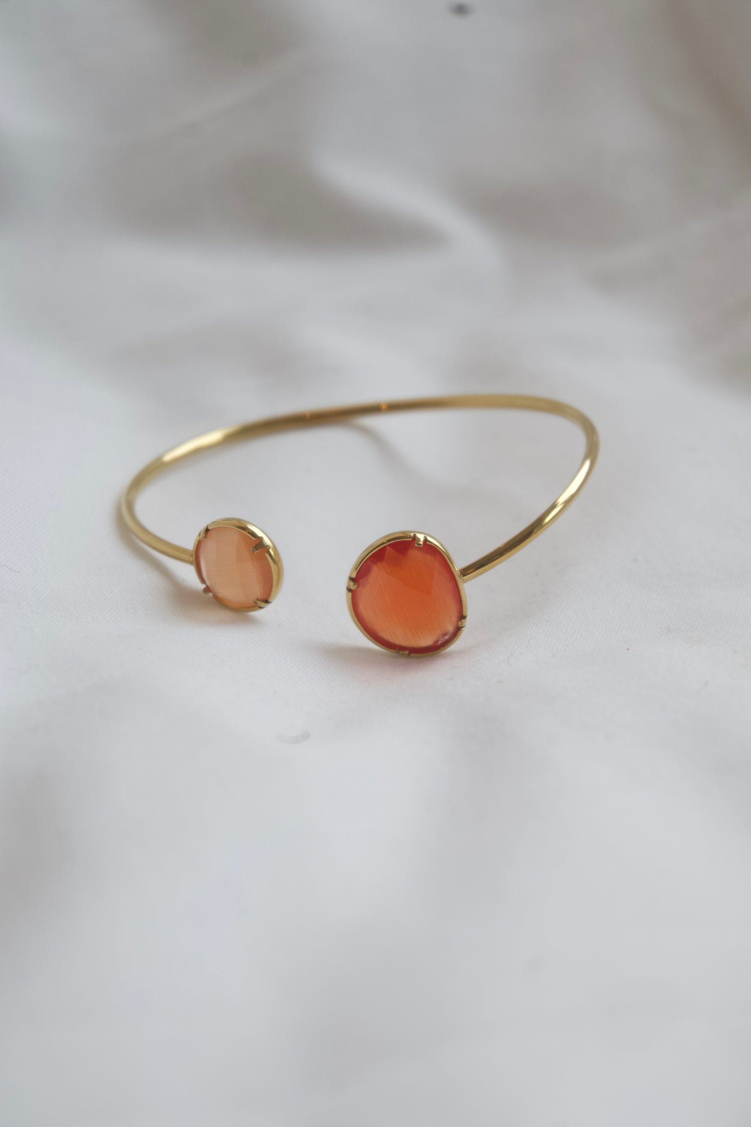 Isa Two Stones Bracelet-Peach