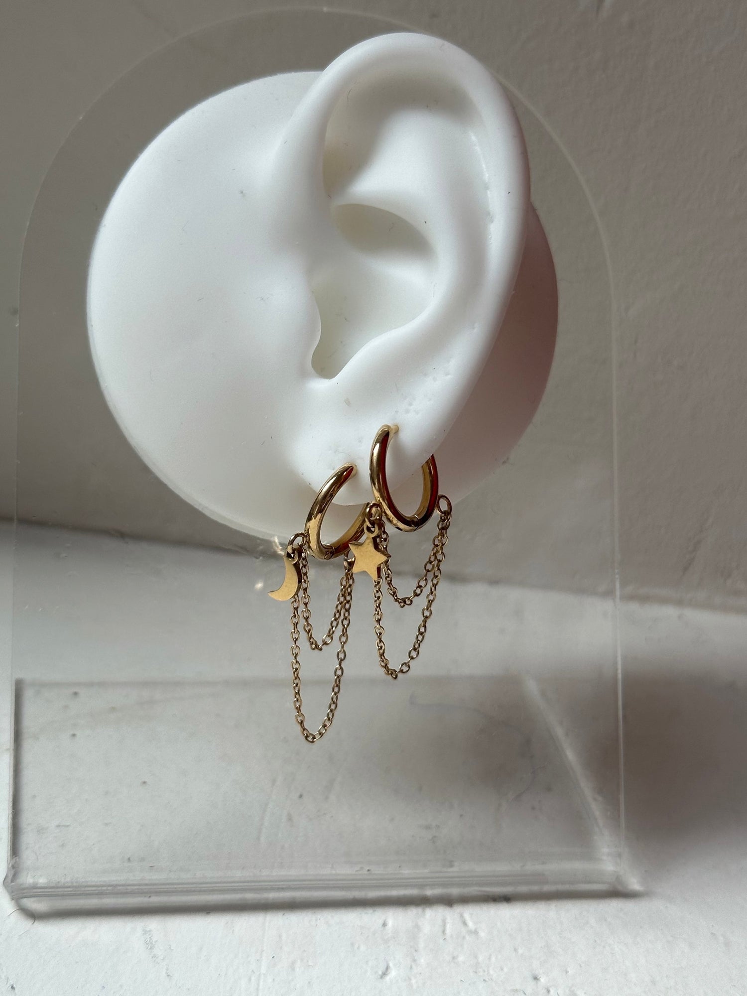 Golden Moon/Star Earring