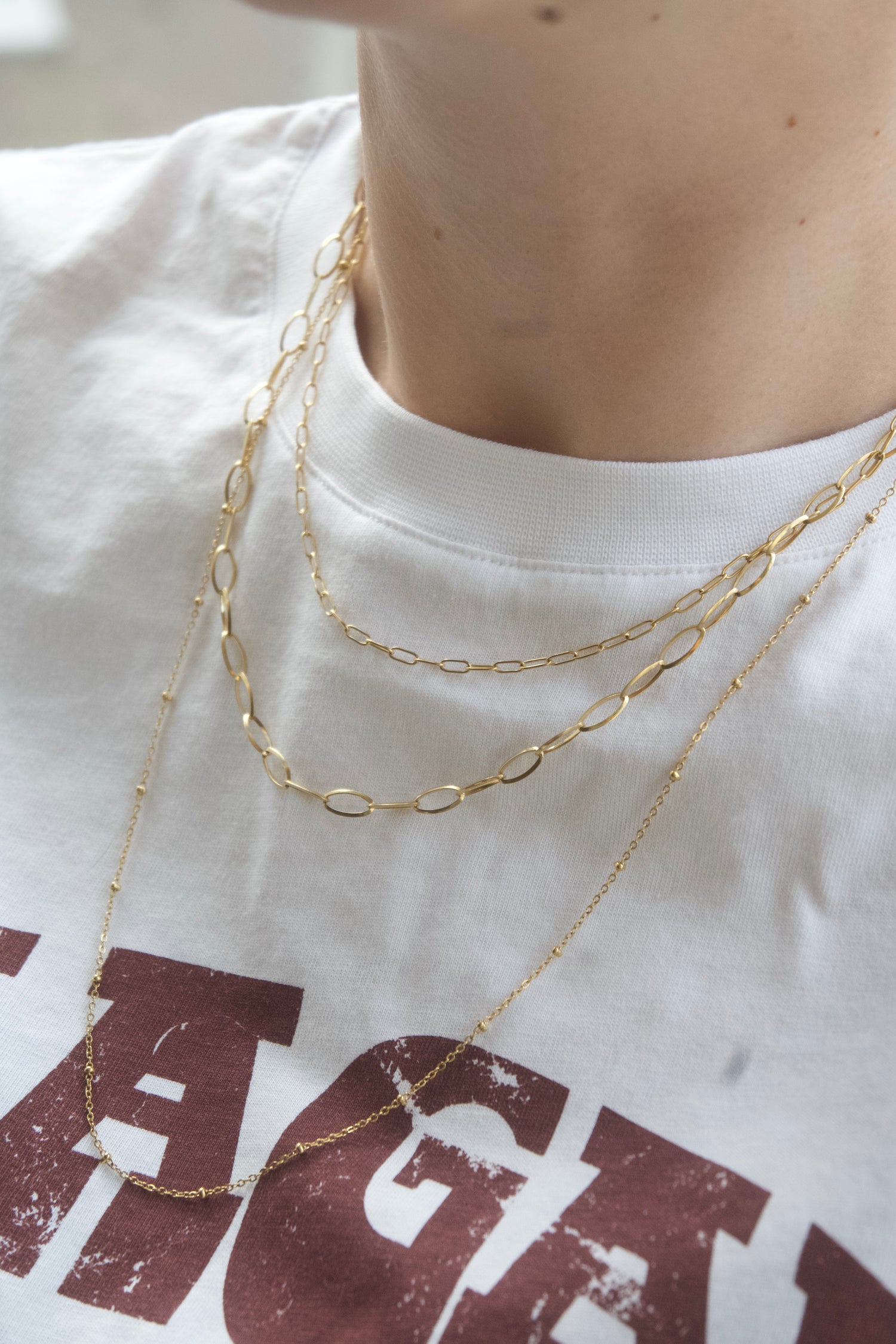 Tripple Golden Chain Necklace