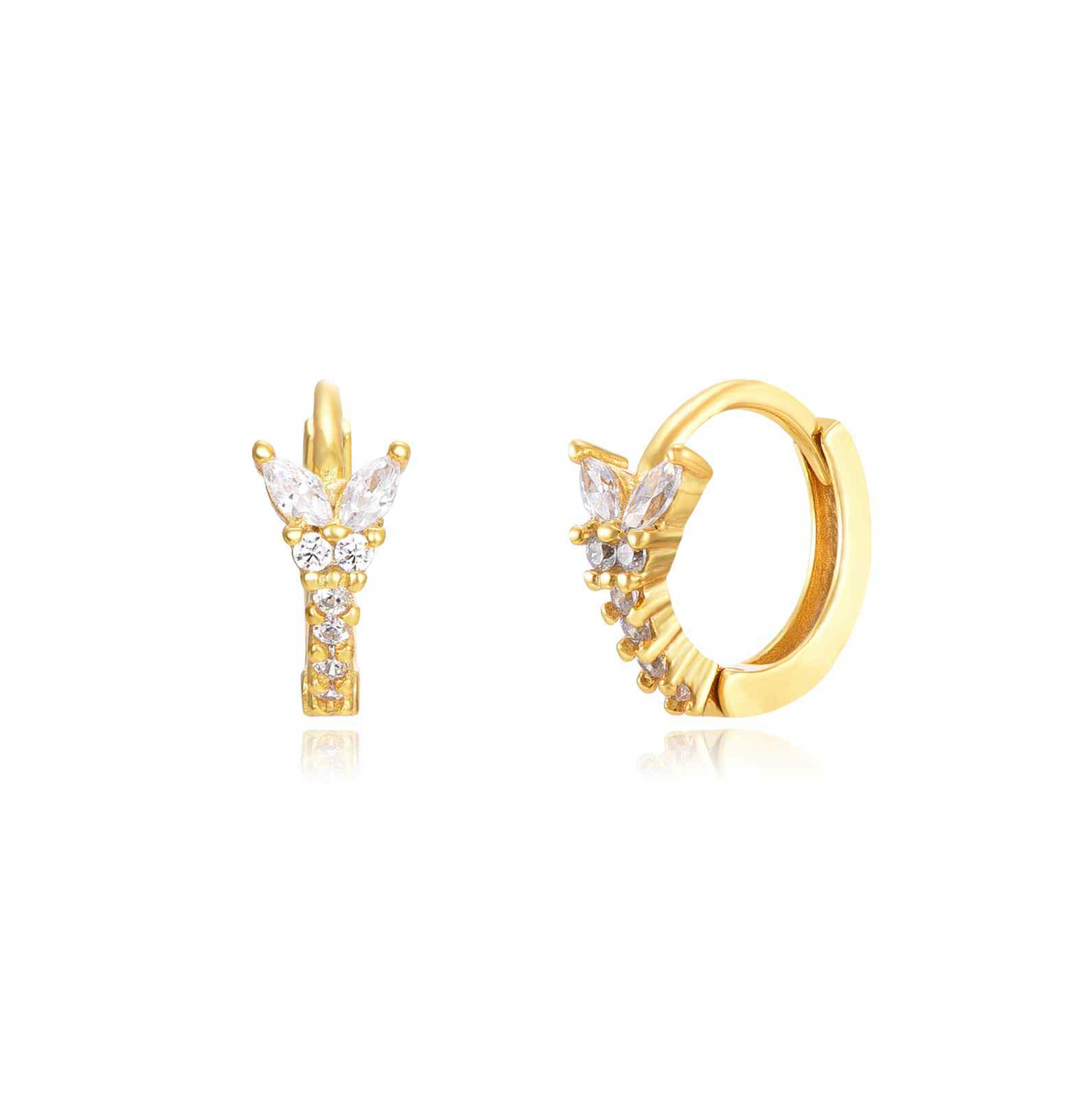 Stella Diamond Butterfly Hoop-Goud/Zilver